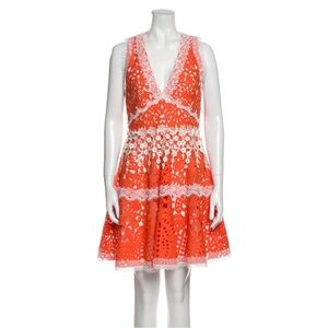 Alexis Orange and White Lace Dress